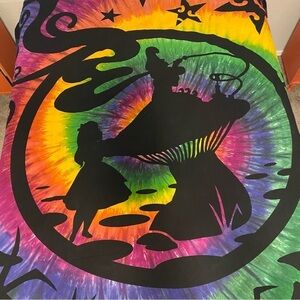 Glow Industries Alice And The Caterpillar Hookah Tie Dye Bedspread 80” x 82”